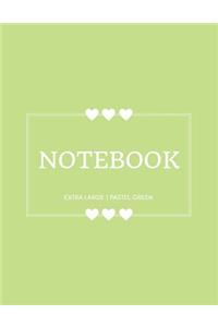 Notebook Extra Large: Pastel Green: Notebook 8.5 X 11: Notebook 400 Pages