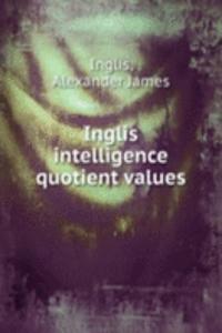 Inglis intelligence quotient values