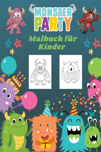 Monster Party Malbuch für Kinder