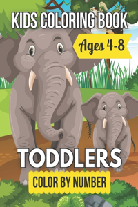 Toddlers Color By Number Kids Coloring Book Ages 4-8