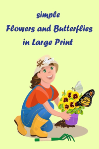 simple flowers and butterflies in large print