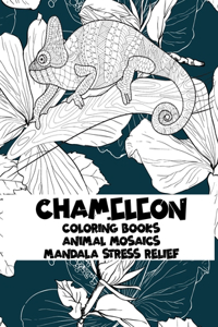 Animal Mosaics Coloring Books - Mandala Stress Relief - Chameleon