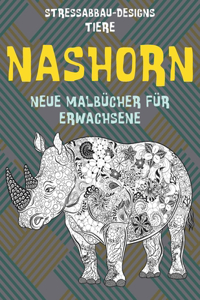 Neue Malbücher für Erwachsene - Stressabbau-Designs - Tiere - Nashorn