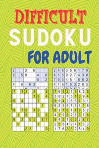 Difficult Sudoku for Adult