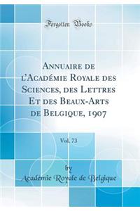 Annuaire de l'AcadÃ©mie Royale Des Sciences, Des Lettres Et Des Beaux-Arts de Belgique, 1907, Vol. 73 (Classic Reprint)
