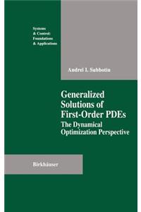 Generalized Solutions of First Order Pdes
