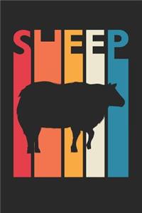 Vintage Sheep Notebook - Gift for Animal Lover - Colorful Sheep Diary - Retro Sheep Journal