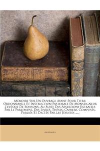 Memoire Sur Un Ouvrage Ayant Pour Titre