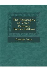 Philosophy of Voice