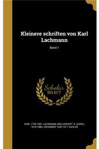 Kleinere Schriften Von Karl Lachmann; Band 1