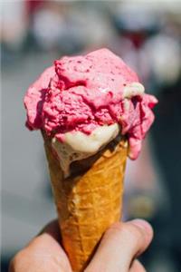 Delicious Strawberry Ice Cream Cone Journal