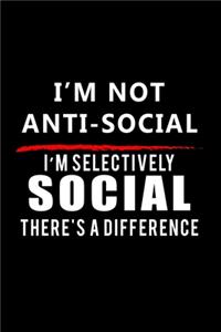 I'm not Anti-Social. I'm Selectively Social there's a Difference