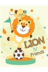 Lion 'N' Friends: Lined Notebook (8.5 x 11 Inches) 110 Pages