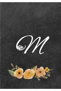 Initial Monogram Letter M on Chalkboard