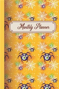 F4 Monthly Planner Funny Spider Cover