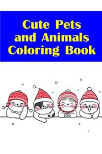 Cute Pets and Animals Coloring Book