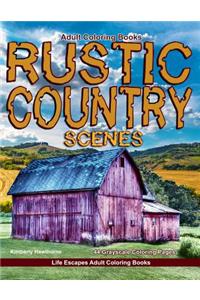 Adult Coloring Books Rustic Country Scenes