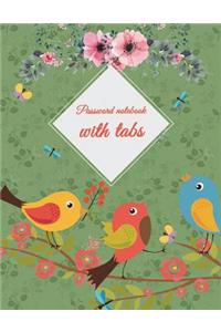 Password notebook with tabs
