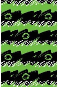Bullet Journal Green Lips - Abstract Green and Black Pattern