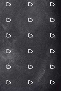 Monogram D Journal Personalized Monogram Pattern Custom Letter D Chalkboard