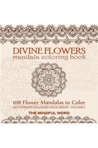 Divine Flowers Mandala Coloring Book
