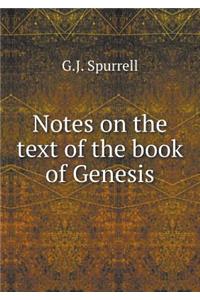 Notes on the Text of the Book of Genesis