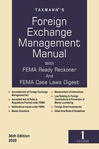 Taxmann's Foreign Exchange Management Manual with FEMA Ready Reckoner And FEMA Case Laws Digest (Set of 2 Volumes) (36th Edition 2020)