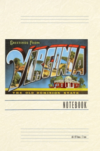 Vintage Lined Notebook Greetings from Virginia