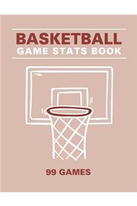 Basketball Scorebook: Basketball game stats book, 101 Pages(99 Games), Large Size (8,5x11), Gift for coach/Players, friends, Sister, Brother