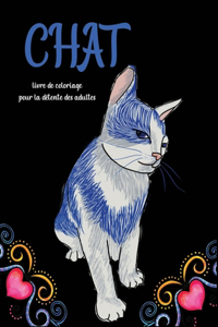 chat livre de coloriage pour la détente des adultes