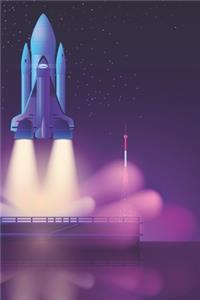 Space Shuttle Launching From Floating Platform - Blank Lined Notebook