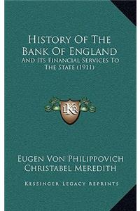History Of The Bank Of England
