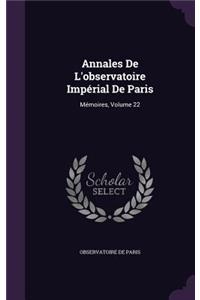 Annales De L'observatoire Impérial De Paris