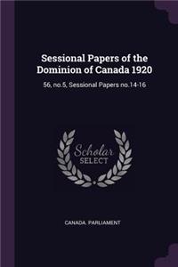 Sessional Papers of the Dominion of Canada 1920