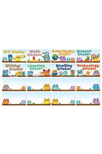 Colorful Owls Center Signs Mini Bulletin Board Set