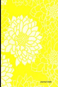 Journal Daily: Yellow Vintage Floral Pattern, Lined Blank Journal Book, 6 X 9, 200 Pages