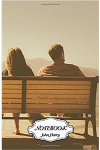 Couple Sitting on Bench: Small Pocket Notebook