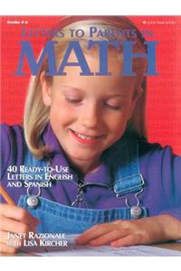 Letters to Parents in Math: Ready-To-Use Letters in English and Spanish, Grades 4-6