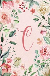 2020 Weekly Planner - Letter C - Pink Green Floral Design