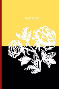 black and yellow color stripe white rose notebook for school funny with your ideas