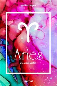 Zodiac signs ARIES in watercolor Journal