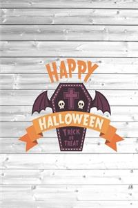 Happy Halloween - Trick or Treat - Cross Skull Casket Journal