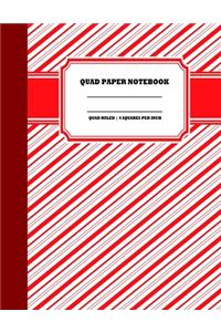 Quad Paper Notebook. Quad Ruled-4 Squares Per Inch