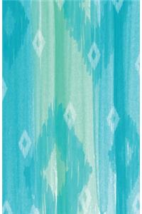 Bullet Journaling Notebook Blue Green Ikat