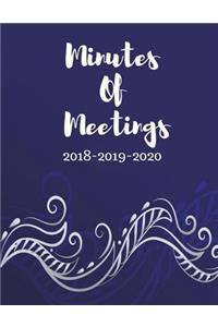 Minutes of Meetings 2018-2019-2020: Business Meeting Note, Discussion, Conclusion and Action Items 124p 8.5x11