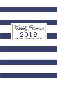 Weekly Planner 2019, 12 Months January - December 2019