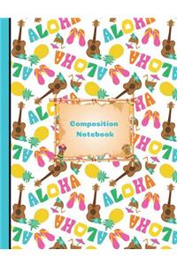 Aloha Hawaiian Summer Vacation Composition Notebook College Ruled Paper