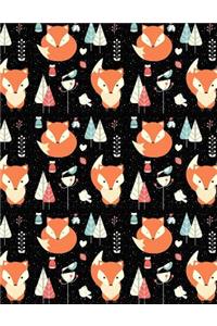 My Big Fat Bullet Journal Fox in Winter Pattern - Black: Jumbo Sized Dot Style Bullet Journal Notebook - 300 Plus Numbered Pages with 300 Dot Grid Pages, 6 Index Pages and 2 Key Pages in Large 8.5 X 11 Size