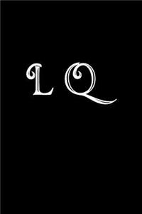 L Q: Double Monogram Journal, 100 Pages, 6x9 Inches, Black Glossy Cover