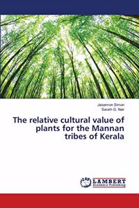 The relative cultural value of plants for the Mannan tribes of Kerala